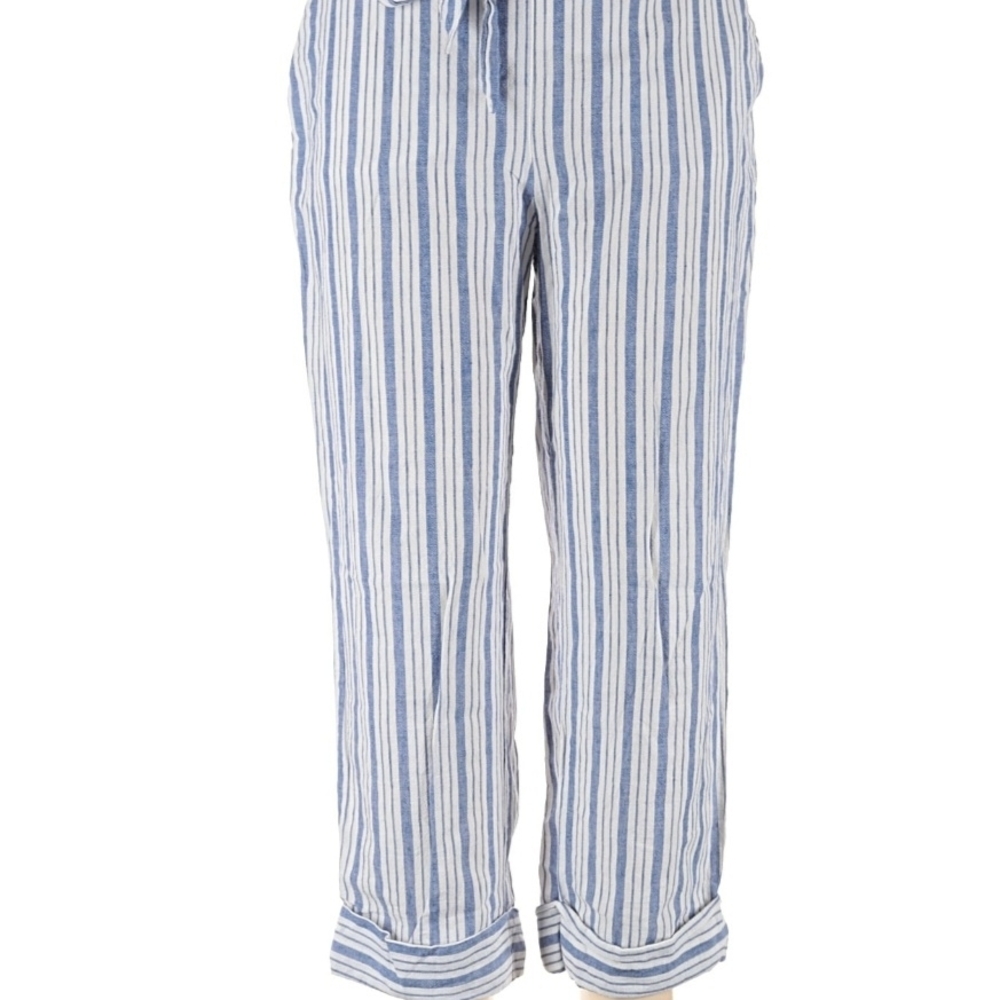 Zara Blue and White Striped Pants